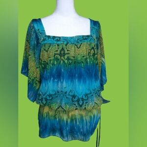 INC 💚  Gorgeous and colorful bohemian blouse for women - Size:  M